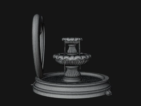 Rose Flower Garden Fountain Model Design 1 - 3D Print Model 3D Print Model