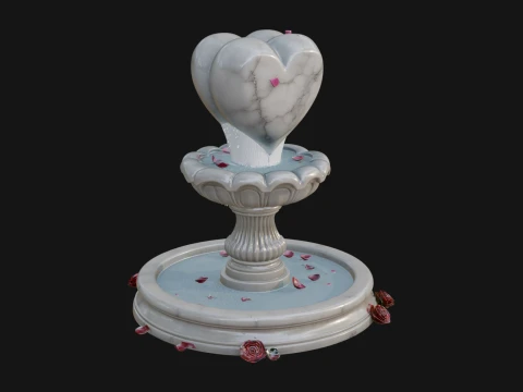 Rose Flower Garden Fountain Model Design 2 - 3D Print Model 3D Print Model