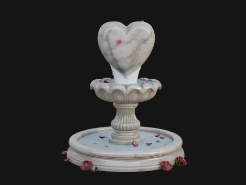 Rose Flower Garden Fountain Model Design 2 - 3D Print Model 3D Print Model