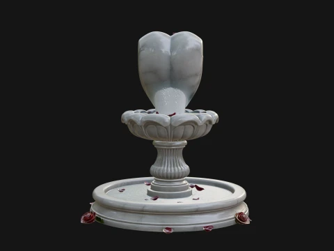 Rose Flower Garden Fountain Model Design 2 - 3D Print Model 3D Print Model