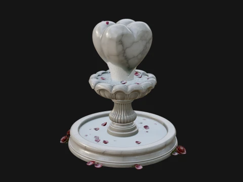 Rose Flower Garden Fountain Model Design 2 - 3D Print Model 3D Print Model