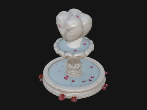 Rose Flower Garden Fountain Model Design 2 - 3D Print Model 3D Print Model