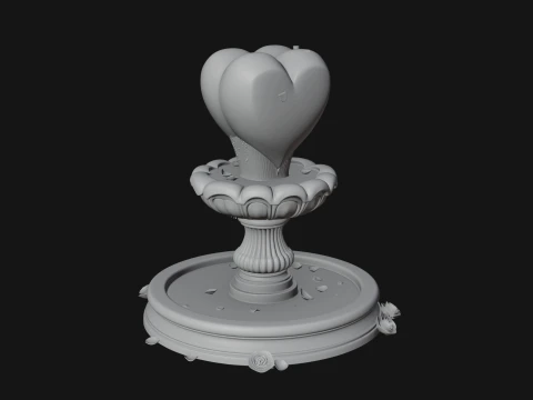 Rose Flower Garden Fountain Model Design 2 - 3D Print Model 3D Print Model