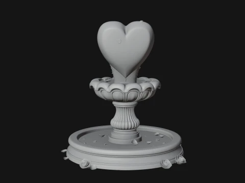 Rose Flower Garden Fountain Model Design 2 - 3D Print Model 3D Print Model