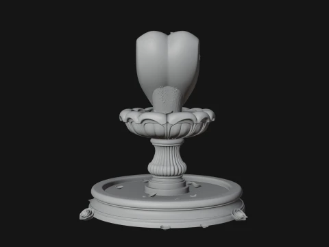 Rose Flower Garden Fountain Model Design 2 - 3D Print Model 3D Print Model