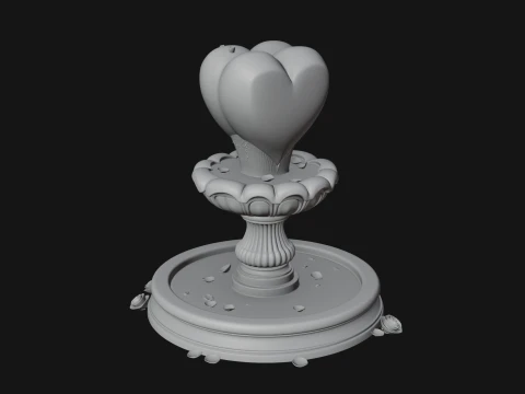 Rose Flower Garden Fountain Model Design 2 - 3D Print Model 3D Print Model