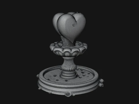 Rose Flower Garden Fountain Model Design 2 - 3D Print Model 3D Print Model
