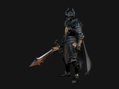 Dark Horned Knight Statue Design 9 - 3D Print Model 3D Print Model