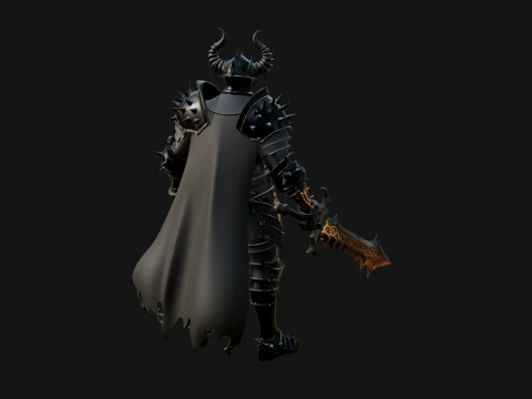 Dark Horned Knight Statue Design 9 - 3D Print Model 3D Print Model