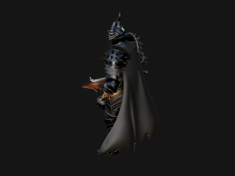 Dark Horned Knight Statue Design 9 - 3D Print Model 3D Print Model