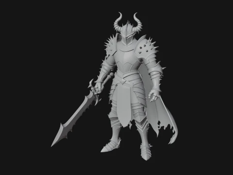 Dark Horned Knight Statue Design 9 - 3D Print Model 3D Print Model