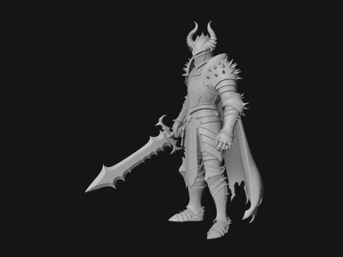 Dark Horned Knight Statue Design 9 - 3D Print Model 3D Print Model
