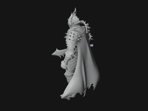 Dark Horned Knight Statue Design 9 - 3D Print Model 3D Print Model