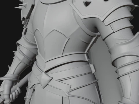 Dark Horned Knight Statue Design 9 - 3D Print Model 3D Print Model