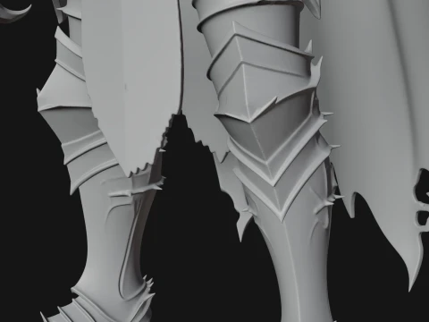 Dark Horned Knight Statue Design 9 - 3D Print Model 3D Print Model