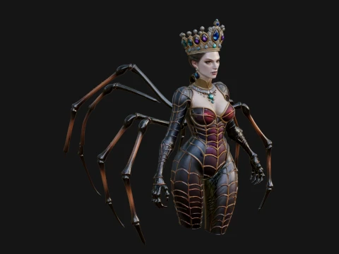 Spider Queen Statue Design 9 - 3D Print Model Modèles 3D en vedette