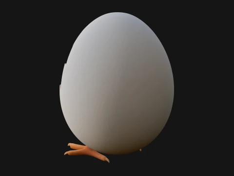 Easter Chick in Eggshell Statue Design 7 - 3D Print Model 3D Print Model