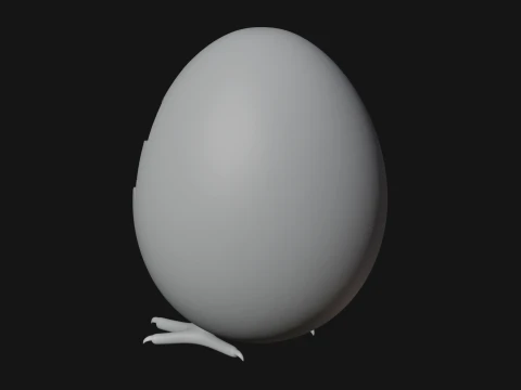 Easter Chick in Eggshell Statue Design 7 - 3D Print Model 3D Print Model