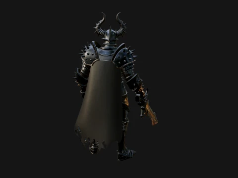 Dark Horned Knight Statue Design 10 - 3D Print Model 3D Print Model
