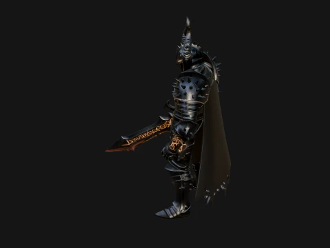 Dark Horned Knight Statue Design 10 - 3D Print Model 3D Print Model