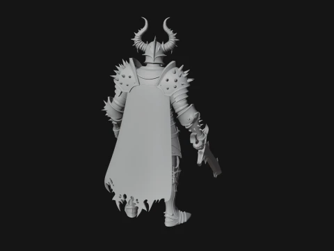 Dark Horned Knight Statue Design 10 - 3D Print Model 3D Print Model