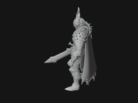 Dark Horned Knight Statue Design 10 - 3D Print Model 3D Print Model