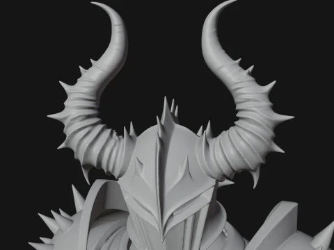 Dark Horned Knight Statue Design 10 - 3D Print Model 3D Print Model