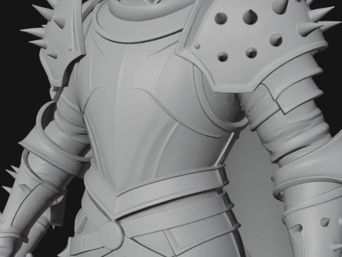 Dark Horned Knight Statue Design 10 - 3D Print Model 3D Print Model