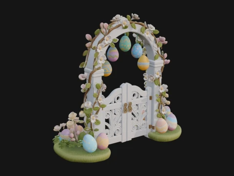 Easter Blossom Garden Gate Design 1 - 3D Print Model 3D Print Model
