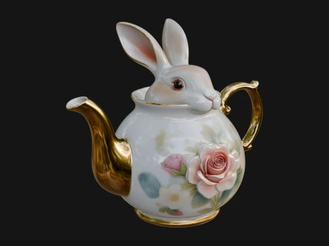 Rabbit Shaped Teapot Model Design 1 - 3D Print Model 3D Print Model