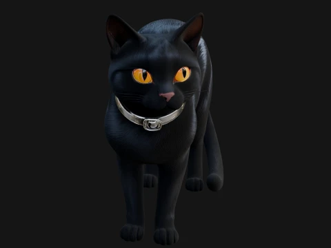 Black Cat Statue Design 1 - 3D Print Model 3D Принт Модель