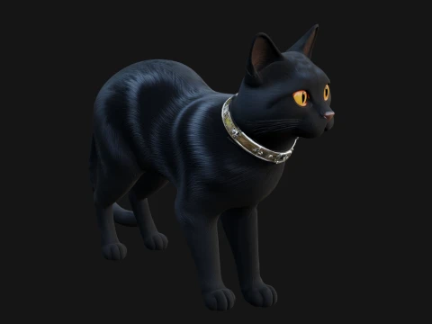 Black Cat Statue Design 2 - 3D Print Model 3D Принт Модель