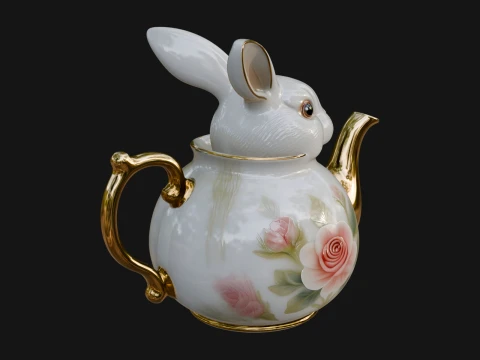 Rabbit Shaped Teapot Model Design 2 - 3D Print Model 3D Print Model