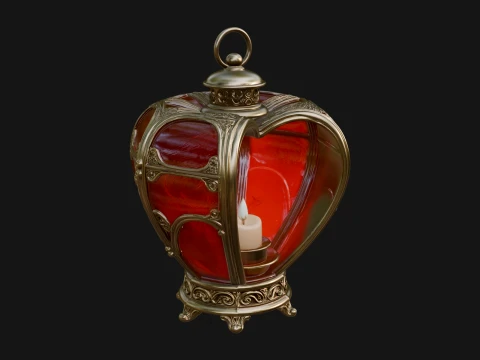 Heart Glass Candle Lantern Model Design 1 - 3D Print Model 3D Print Model