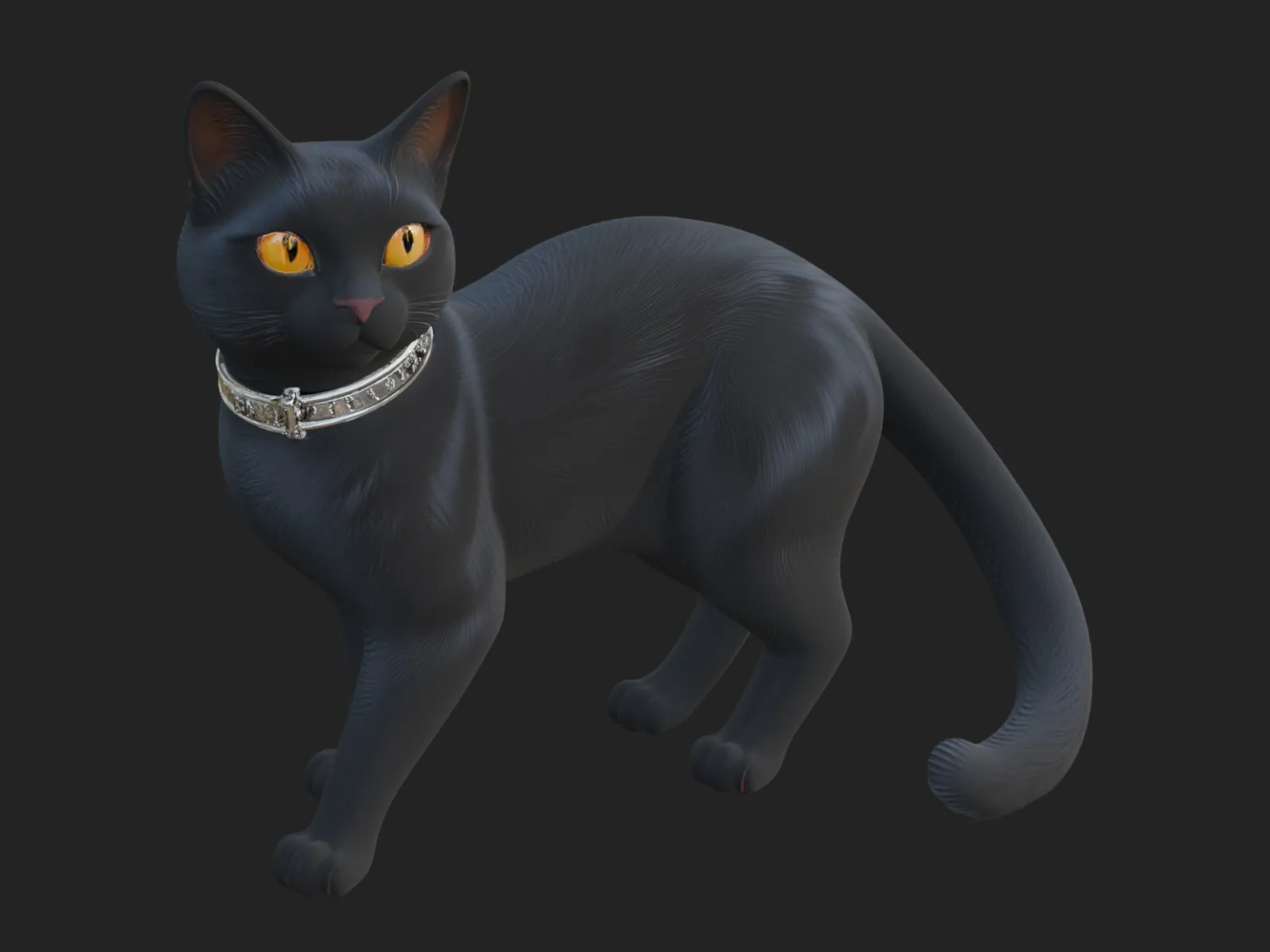 Black Cat Statue Design 3 - 3D Print Model 3D Print Model .c4d .max .obj .3ds .fbx .stl .blend 