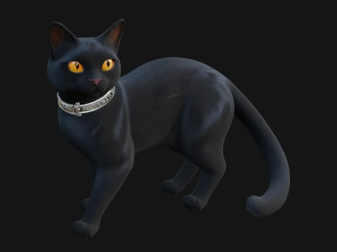 Black Cat Statue Design 3 - 3D Print Model 3D Print Model