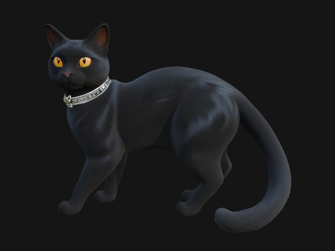 Black Cat Statue Design 3 - 3D Print Model 3D Print Model