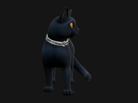 Black Cat Statue Design 3 - 3D Print Model 3D Print Model