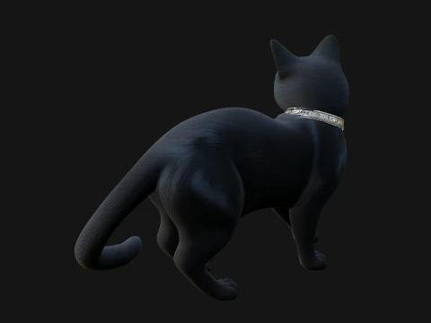 Black Cat Statue Design 3 - 3D Print Model 3D Print Model