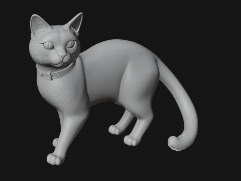 Black Cat Statue Design 3 - 3D Print Model 3D Print Model