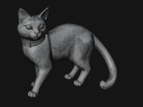 Black Cat Statue Design 3 - 3D Print Model 3D Print Model