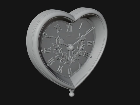 Heart Shaped Wall Clock Model Design 1 - 3D Print Model 3D Print Model