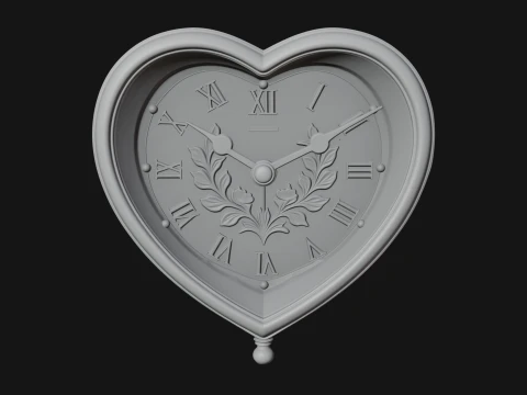 Heart Shaped Wall Clock Model Design 1 - 3D Print Model 3D Print Model