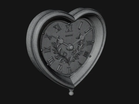 Heart Shaped Wall Clock Model Design 1 - 3D Print Model 3D Print Model