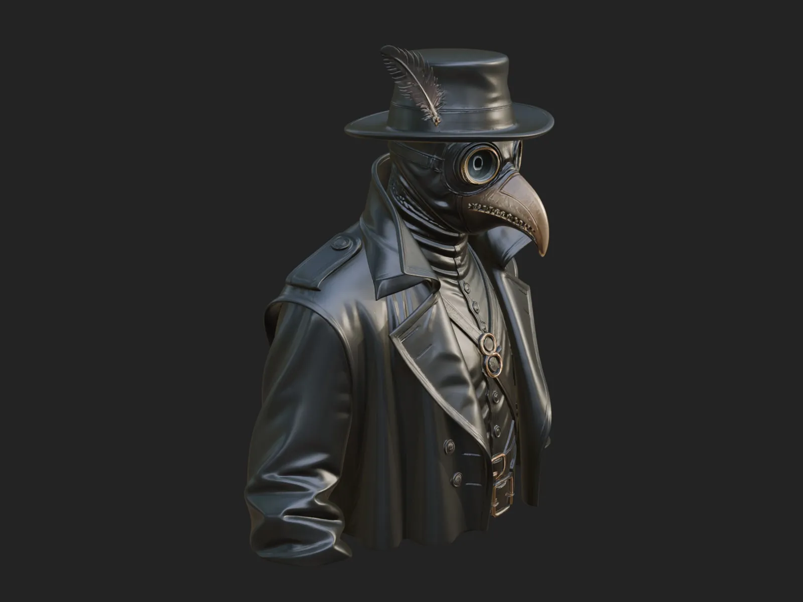 Plague Doctor Statue Design 9 - 3D Print Model 3D Print Model .c4d .max .obj .3ds .fbx .stl .blend