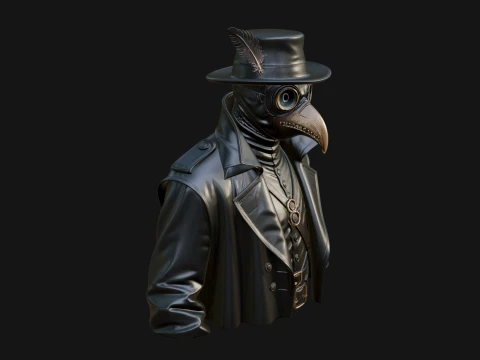 Plague Doctor Statue Design 9 - 3D Print Model 3D Print Model