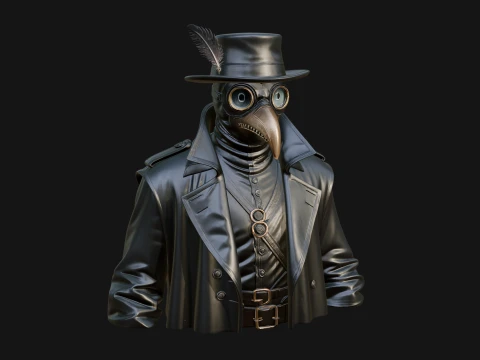 Plague Doctor Statue Design 9 - 3D Print Model 3D Print Model