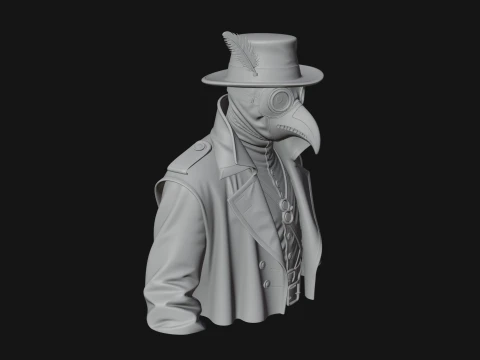 Plague Doctor Statue Design 9 - 3D Print Model 3D Print Model