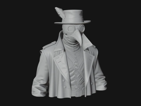 Plague Doctor Statue Design 9 - 3D Print Model 3D Print Model