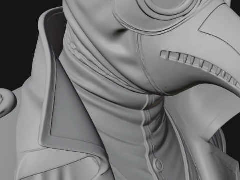 Plague Doctor Statue Design 9 - 3D Print Model 3D Print Model